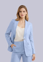 Load image into Gallery viewer, AQUA COTTON LINEN BLAZER
