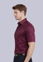 Load image into Gallery viewer, MAROON HALF BAMBOO SILK SHIRT
