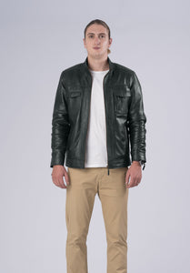 biker luxury leather jacket-men