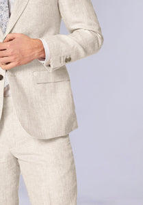 ALMOND WHITE NOTCH LINEN JACKET