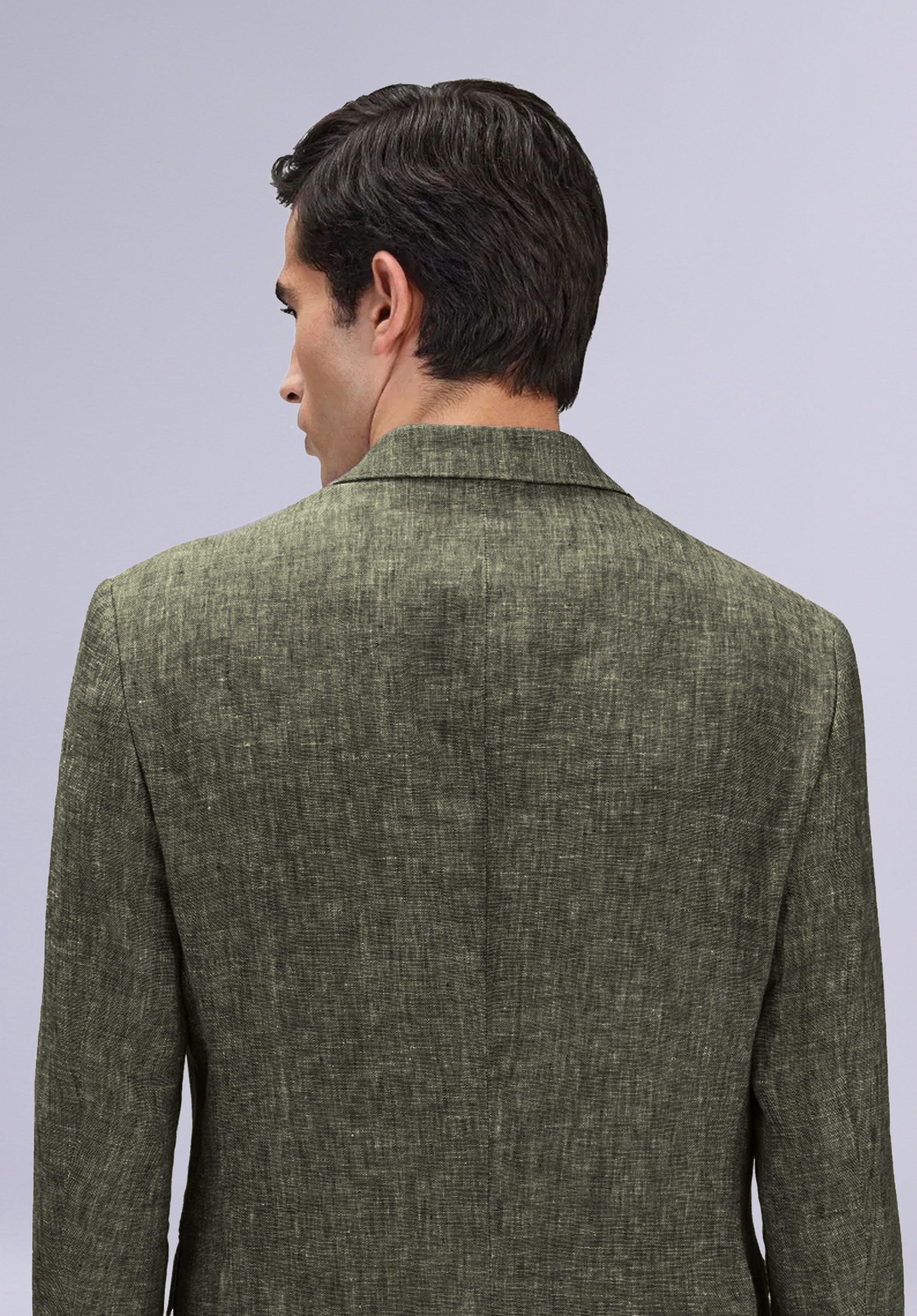 OLIVE NOTCH LINEN JACKET