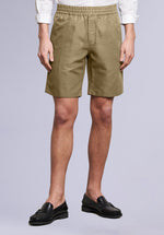 Load image into Gallery viewer, Khaki Cotton Linen Shorts
