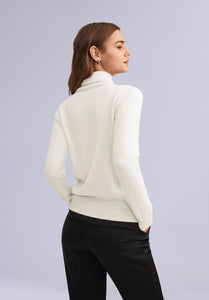 ECRU MERINO HIGH NECK