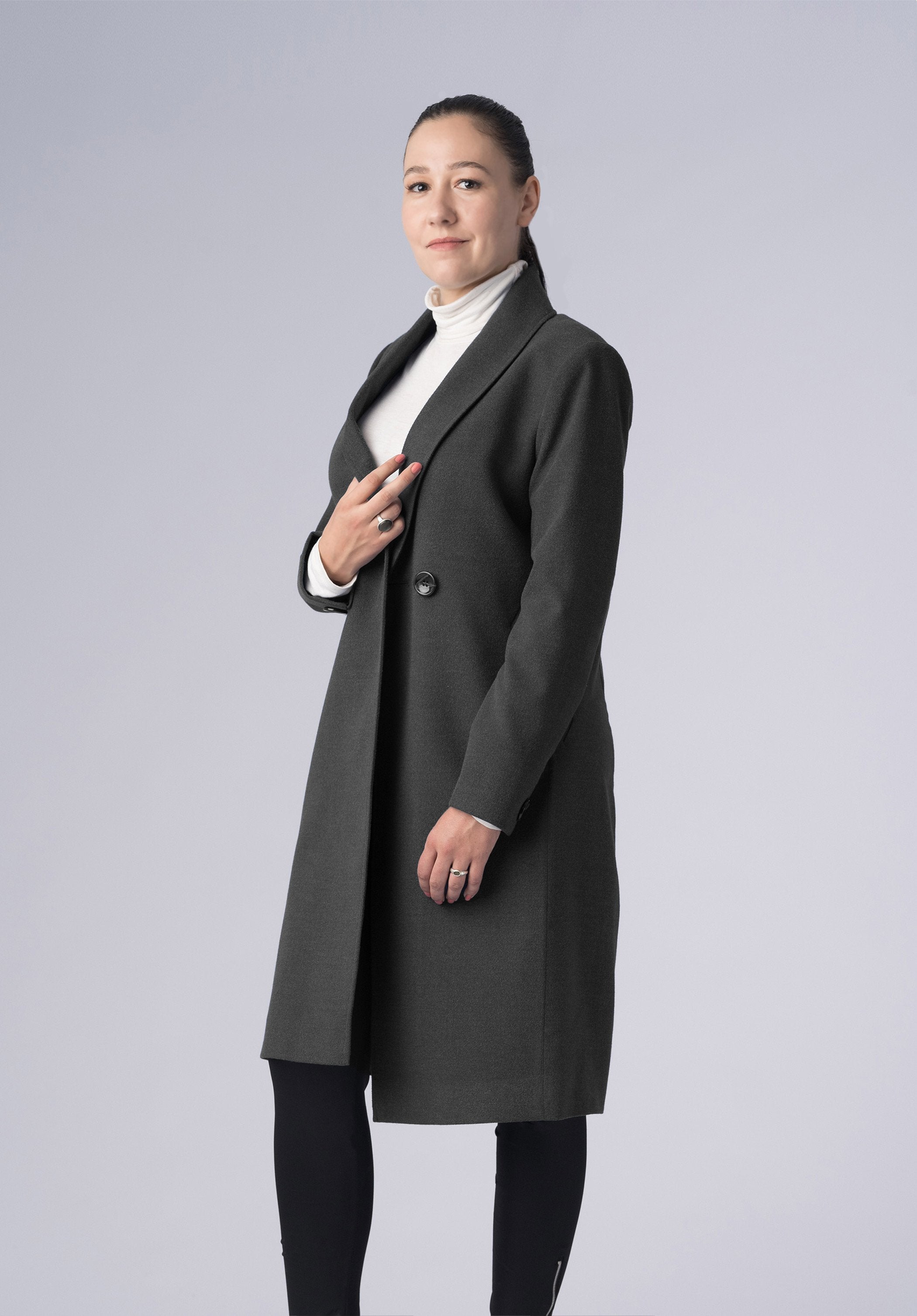 woolen double breasted-coat