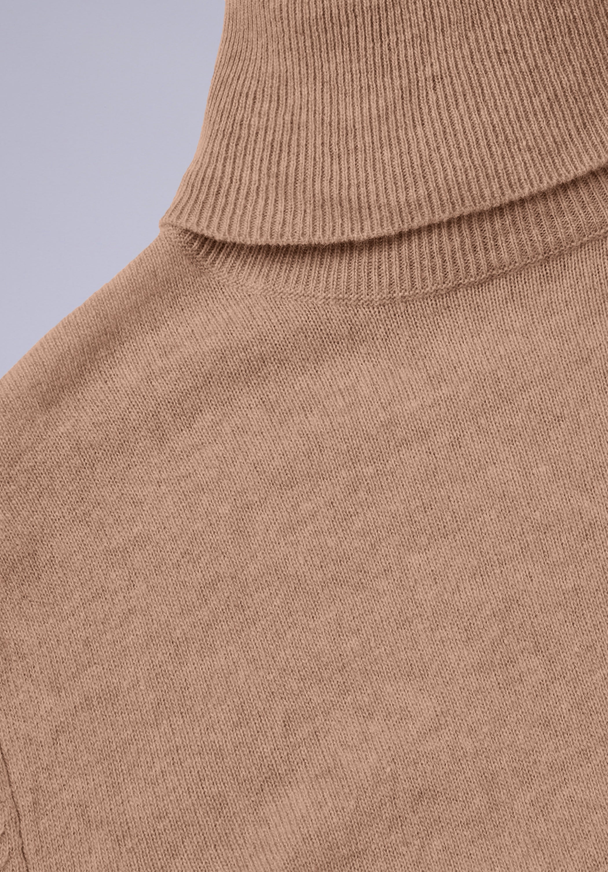 BEIGE MERINO HIGH NECK