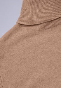 BEIGE MERINO HIGH NECK