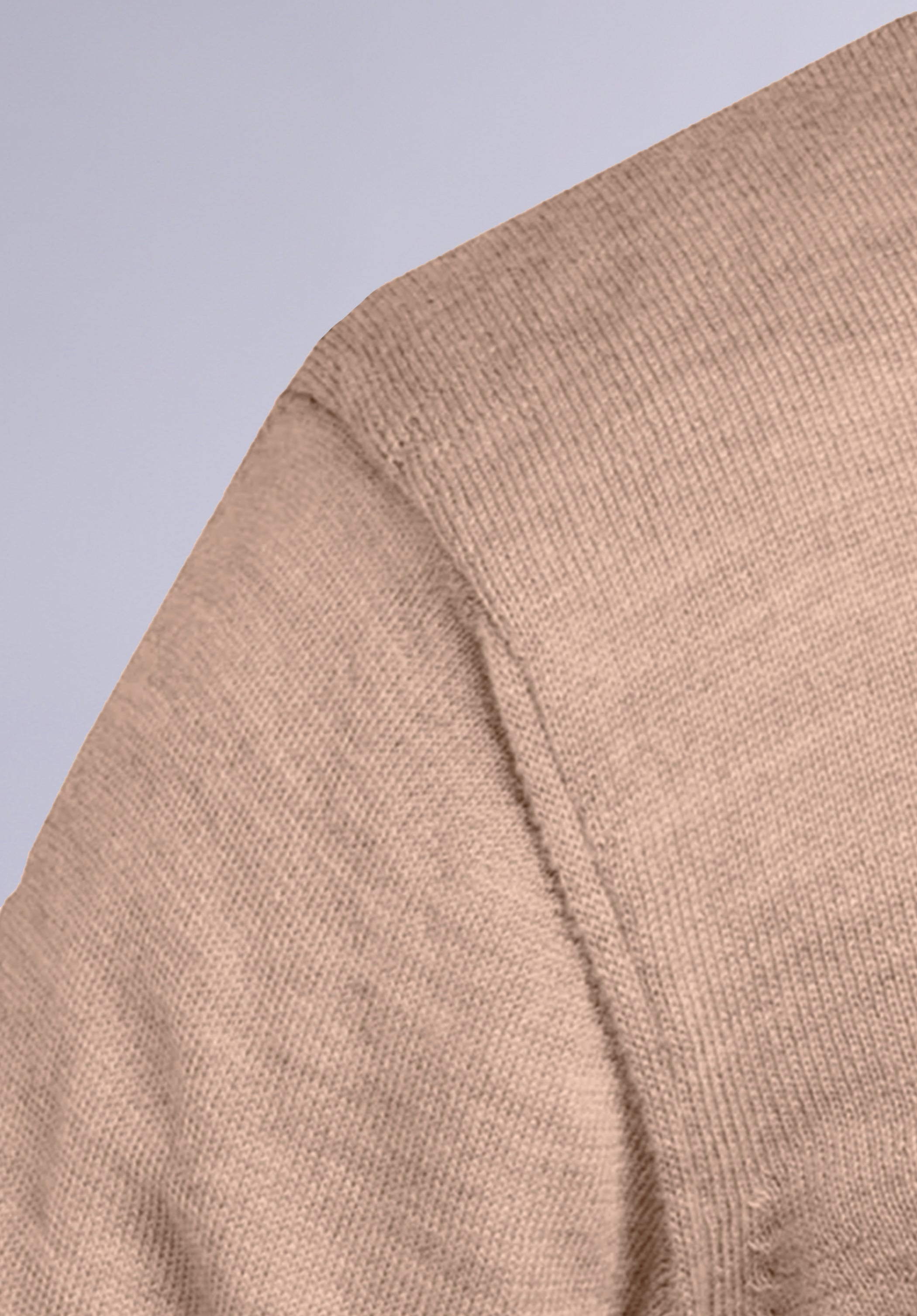 BEIGE MERINO V NECK