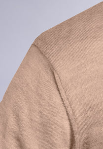 BEIGE MERINO V NECK