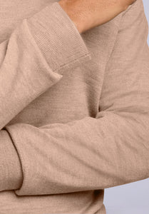 BEIGE MERINO V NECK