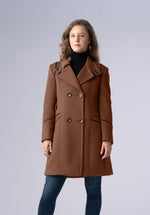 Load image into Gallery viewer, cashmere brown double breasted-coat
