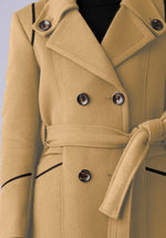 Load image into Gallery viewer, cashmere brown double breasted-coat
