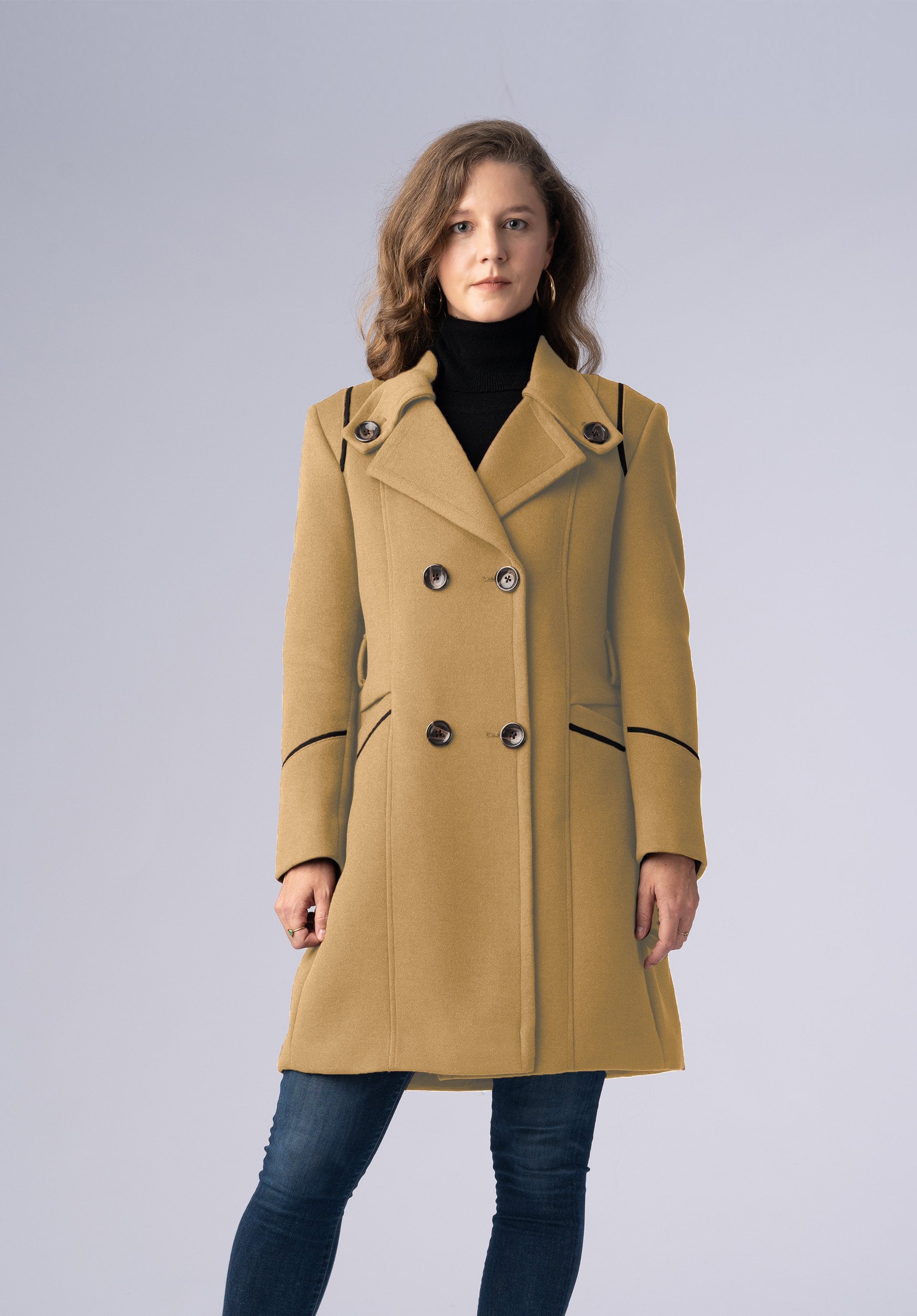cashmere brown double breasted-coat