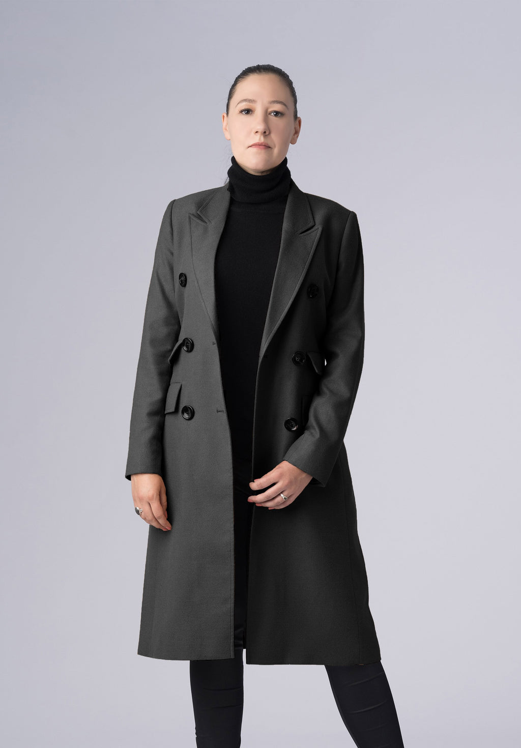 woolen double breasted-coat
